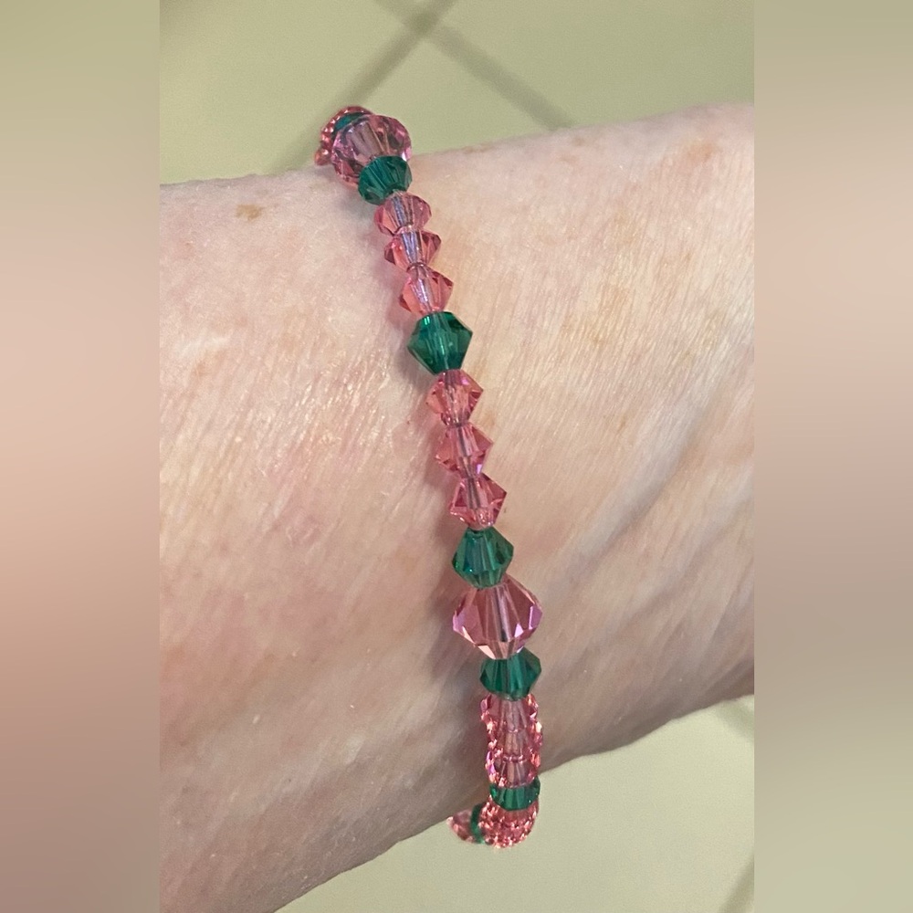 Swarovski pink and green crystal bracelet NEW